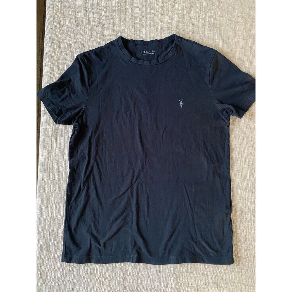 ALLSAINTS Men’s Black Crew T-shirt Cotton Extra soft finish M - Picture 2 of 7